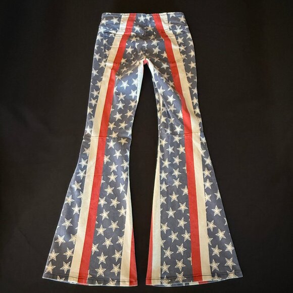 NWOT Free People Penny Pull-On Printed Flare Jeans Sz 28 - Picture 6 of 16